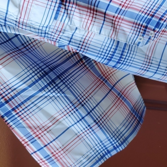 Habitat SS fishing shirt Red white blue plaid Small 40+solar factor - Picture 8 of 15